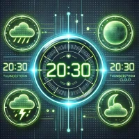 Weather Night Dock with clock