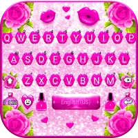 Glitter Pink Girly Keyboard Ba