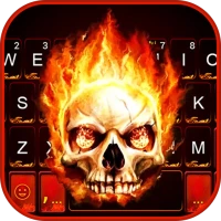 Live Fire Skull Keyboard Theme
