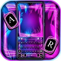 Light Neon Keyboard Background