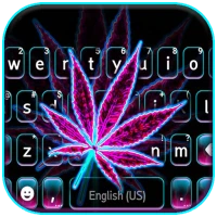 Pink Neon Weed Keyboard Backgr
