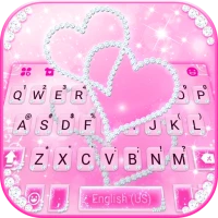 Pink Diamond Hearts Keyboard T