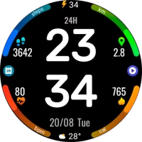 Digital Rotes Watch Face