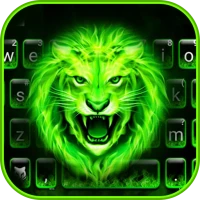 Green Neon Lion Keyboard Theme