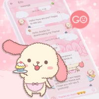 SMS Theme Rabbit Fluffy Pink