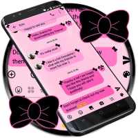 SMS Messages Ribbon Pink Black