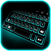 Blue Neon Tech Keyboard Theme