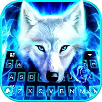 Blue Night Wolf Keyboard Theme