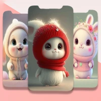 Cute Rabbit  Cartoon Wallpaper