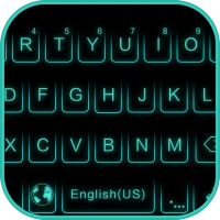 Neon Blue Keyboard Theme