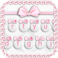 Girly Pink Bows Keyboard Theme