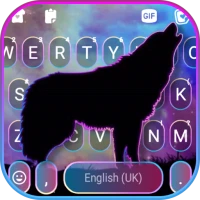 Galaxy Neon Wolf Keyboard Back