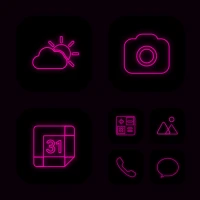 Wow Pink Neon Theme, Icon Pack