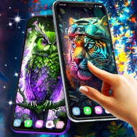 AI wallpapers neon animals