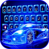 Neon Sports Car Keyboard Theme