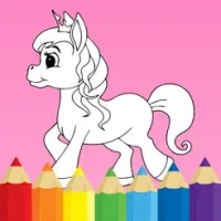 Coloring book Unicorn &amp; Horses