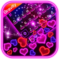 Neon Hearts Gravity Keyboard T