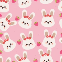 Cute Rabbit Pattern Wallpaper