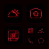 Wow Red Neon Theme - Icon Pack