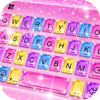 Pink Glitter Crystal Keyboard 