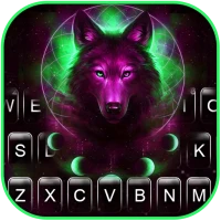 Purple Night Wolf Keyboard Bac