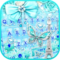 Blue Paris Butterfly Keyboard 