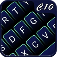 Dark Blue Neon Keyboard