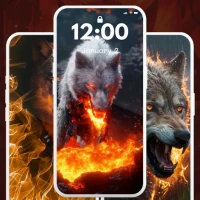 Fire Wolf Wallpaper 4K
