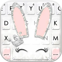 Silver Glitter Bunny Keyboard 