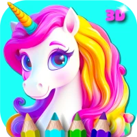 Unicorn 3D Coloring Book