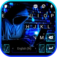Neon Blue Hacker Keyboard Back
