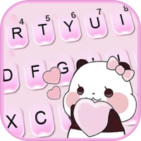 Cute Pink Panda Keyboard Theme