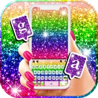 Glitter Rainbow Keyboard Backg