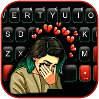 Broken Heart Girl Keyboard Bac
