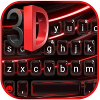 Black Red 3D Keyboard Theme