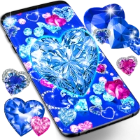 Blue hearts diamonds wallpaper