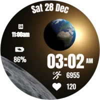 Earth & Moon 3D Watch Face