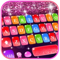 Colorful Glitter Keyboard Them