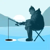 Ice fishing. Catch bass.