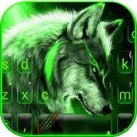Green Wild Wolf Keyboard Theme