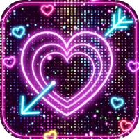 Neon love hearts livewallpaper
