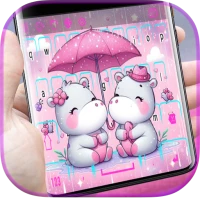 Galaxy Pink Cute Hippo Theme