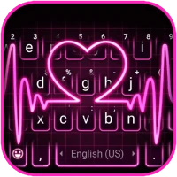 Pink Neon Heart Theme