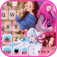 Pink Kpop Girls Keyboard Backg