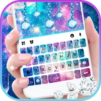 White 3D Galaxy Keyboard Theme