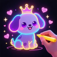 Neon Glow Drawing: Doodle Art