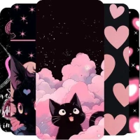 Aesthetic Pink Black Wallpaper