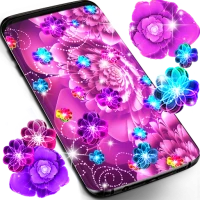 Glowing flowers live wallpaper