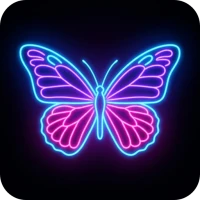 Neon Butterfly Glow Wallpaper