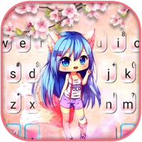 Pink Sakura Girl Keyboard Them